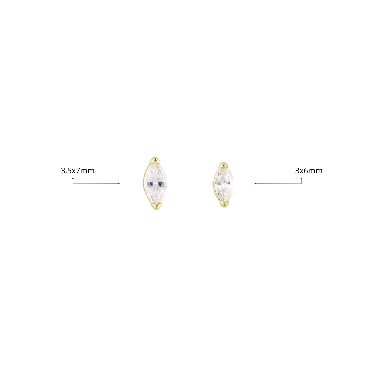 Gouden marquise studs, voor vrouwen, the it list