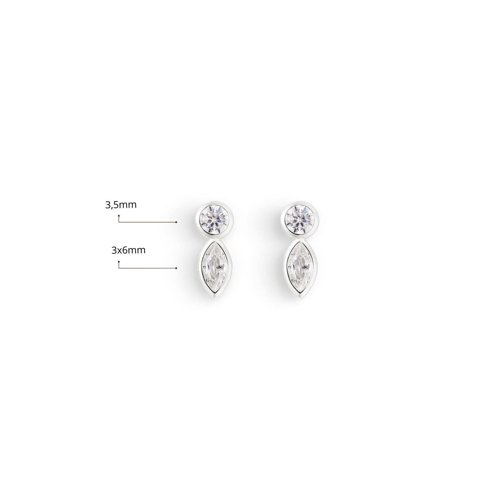 zilveren studs voor vrouwen, zilver, the it list