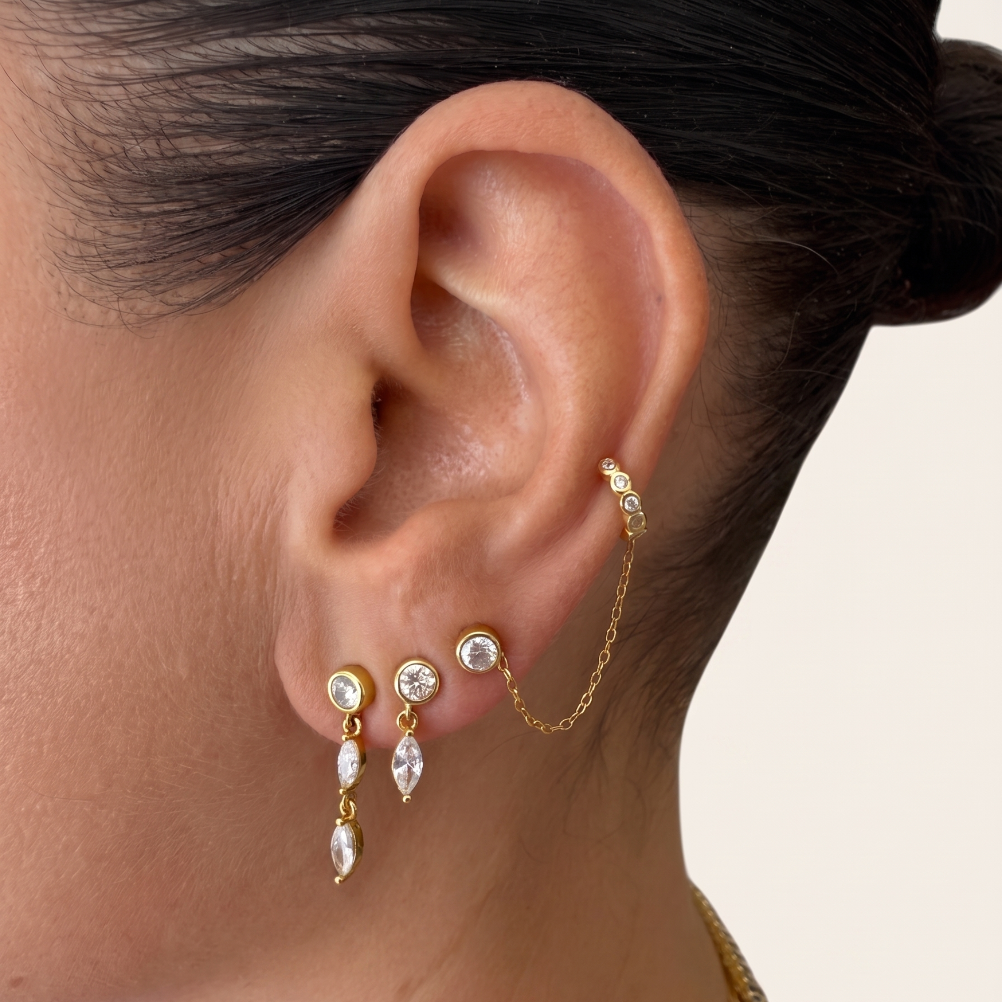 Pendientes Luna Glow para bebé - Dorados