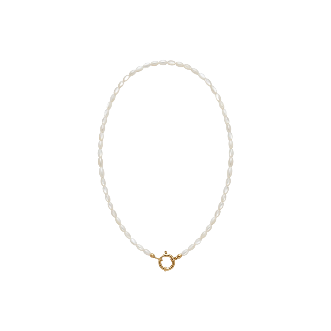 Pearl Charm Necklace | Gold