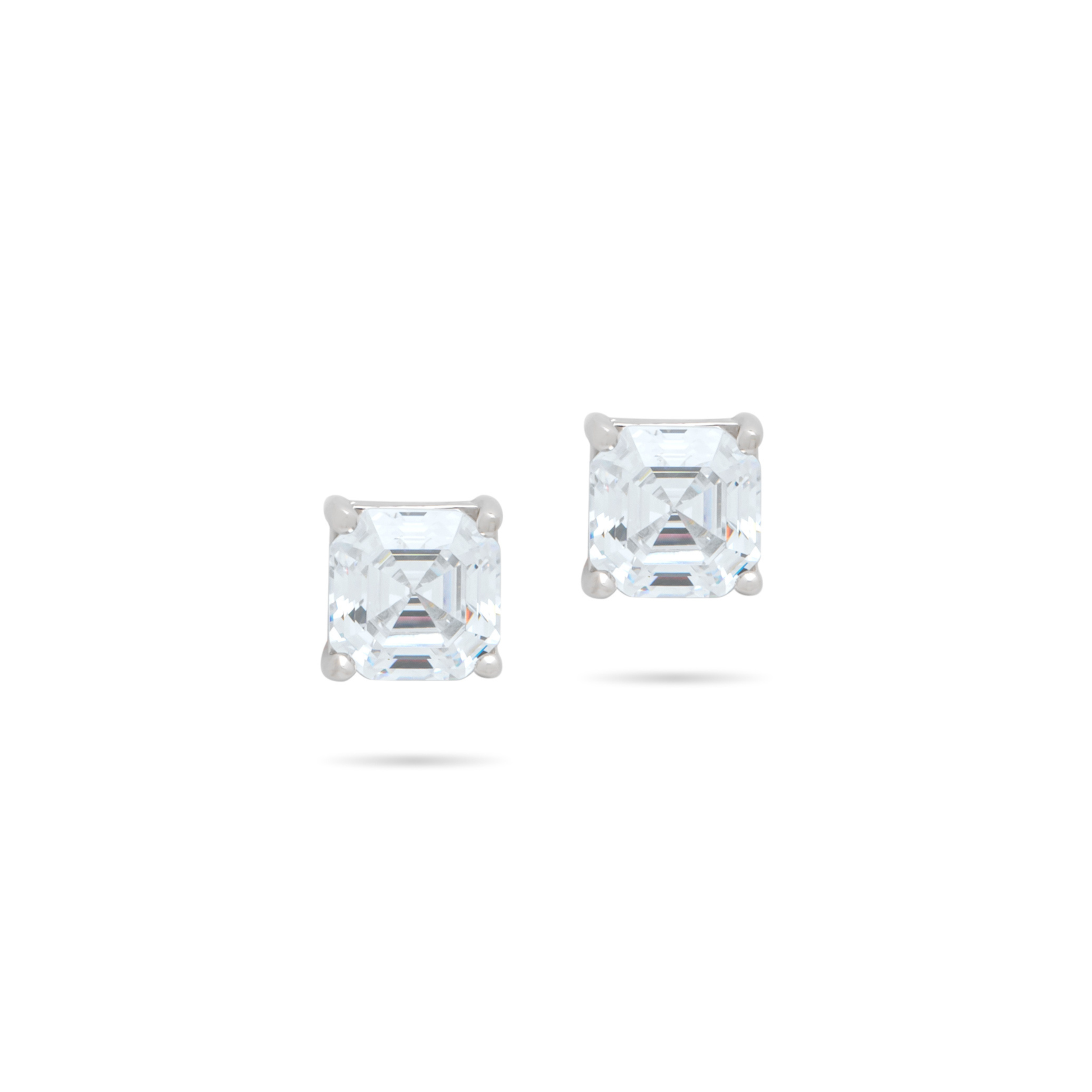 diamanten vierkante studs, zilver, the it list