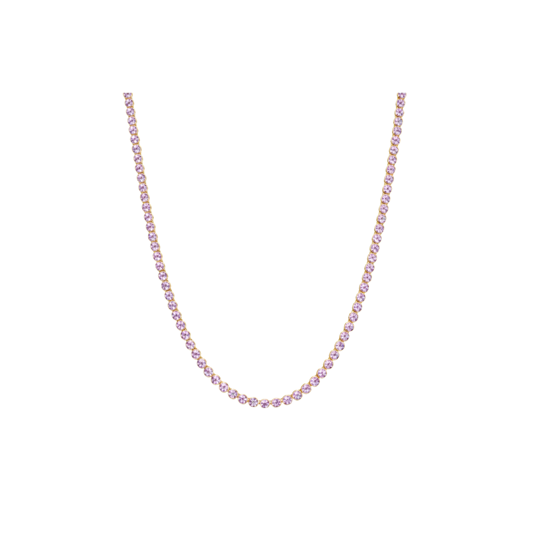 Collar mini tenis con engaste - Oro