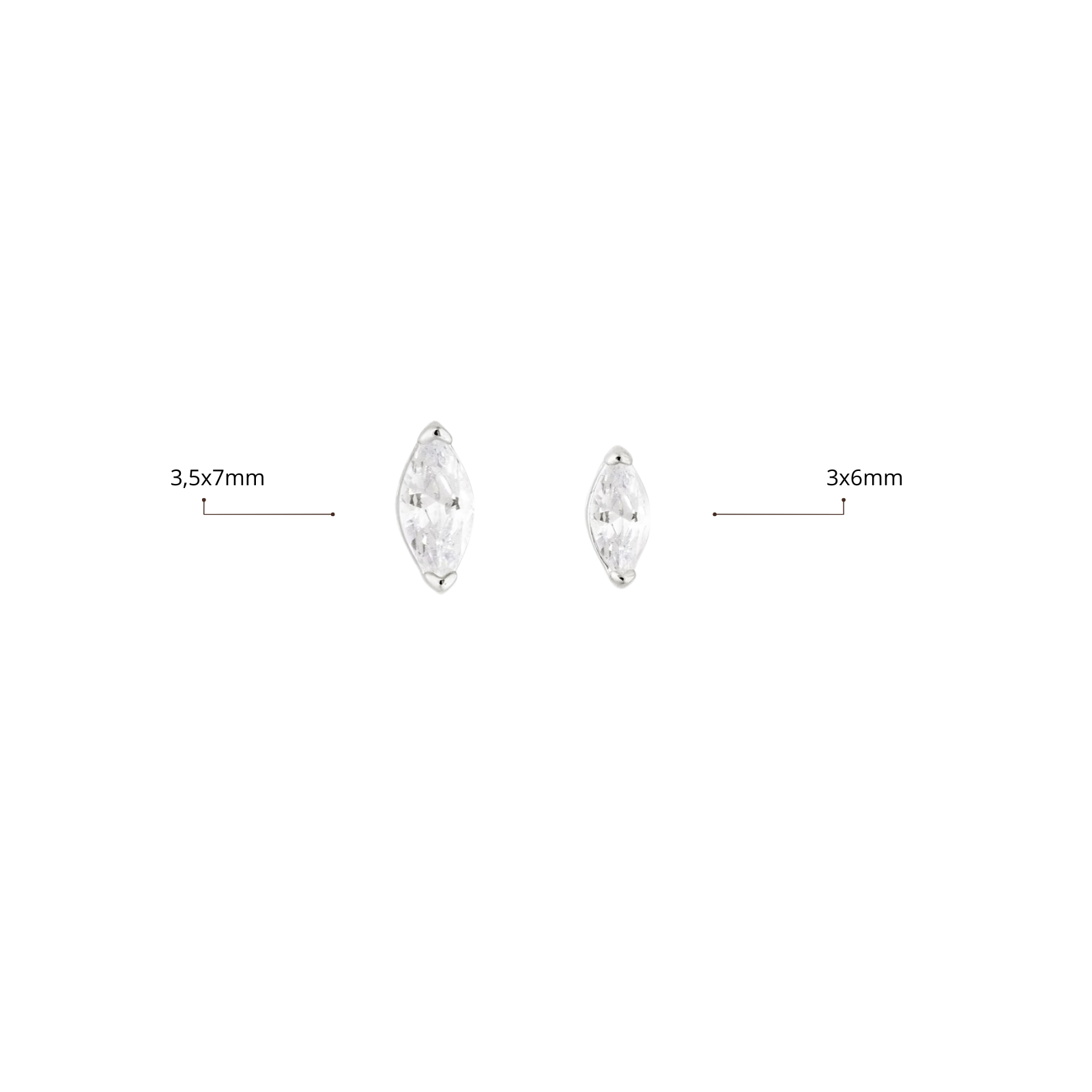 Zilveren marquise studs voor dames, the it list