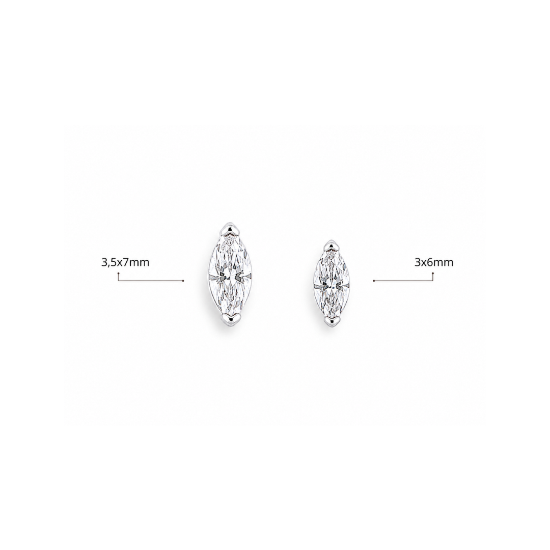 Orecchini a lobo Marquise | Argento