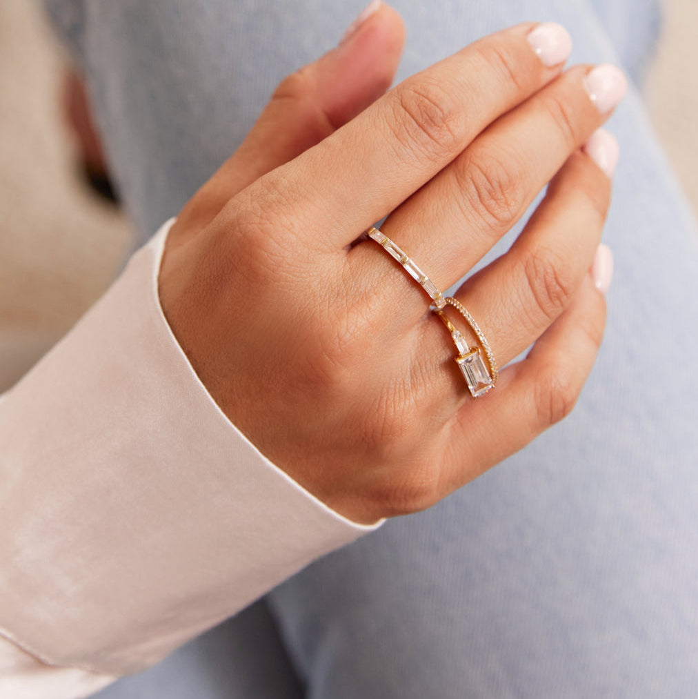 gouden baguette steen ring voor vrouwen - the it list