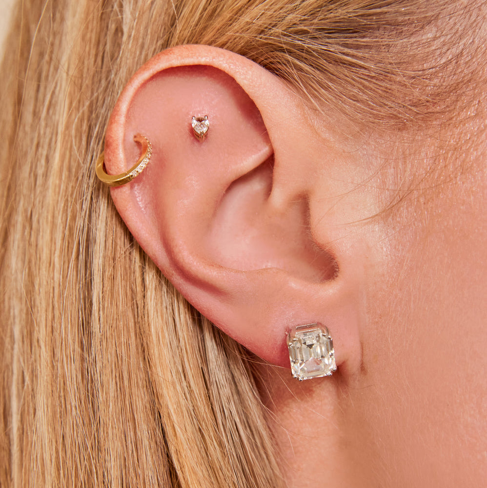 zilveren emerald studs