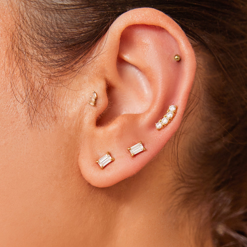 Curved diamond studs