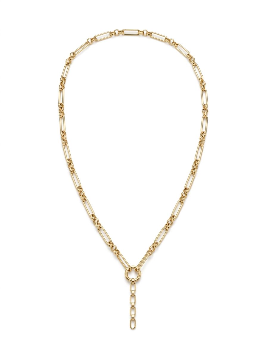 قلادة مزدوجة الحلقات المختلطة - ذهبي