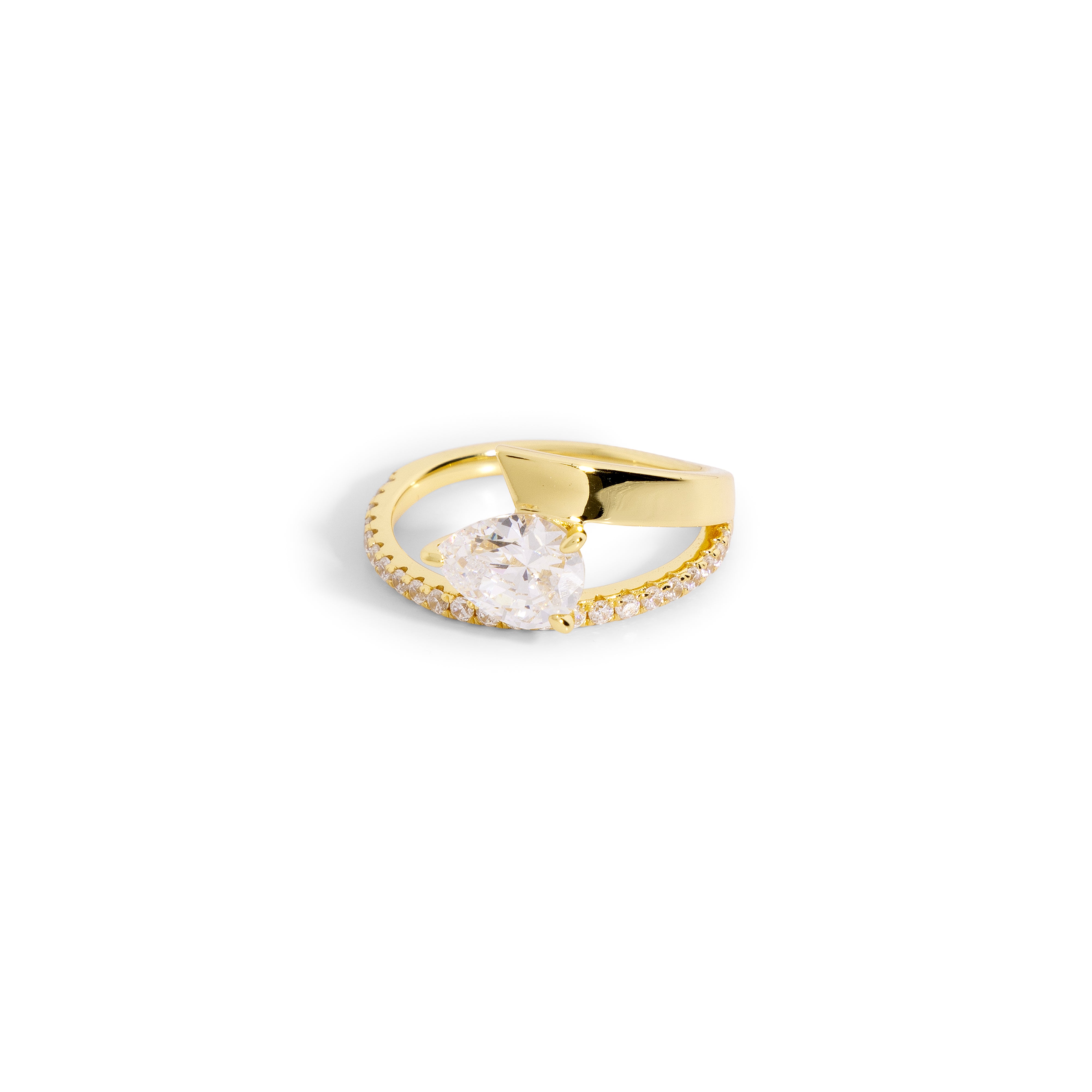 gouden ring met peer vorm steen voor vrouwen, the it list