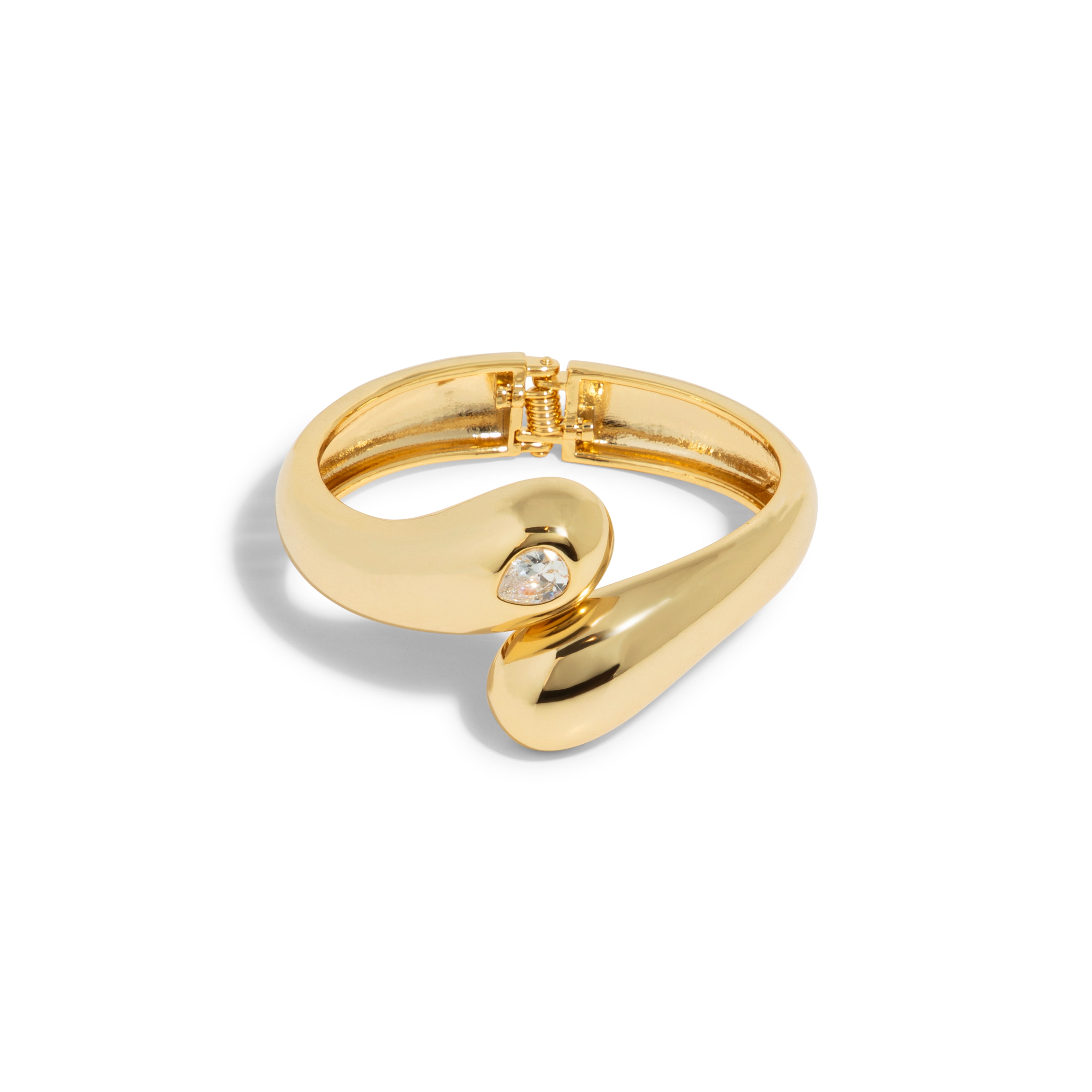 gouden bangle met diamanten steen