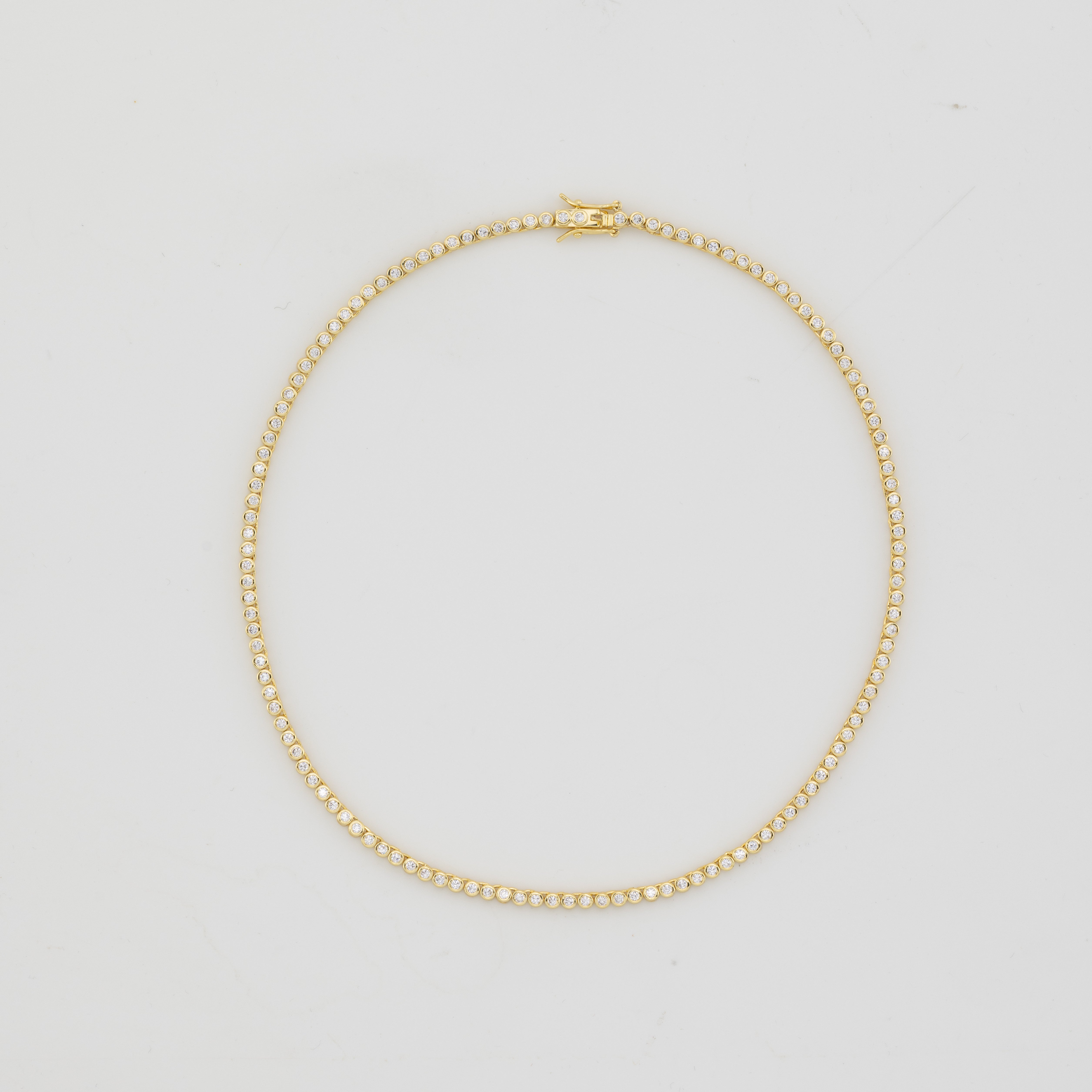 Collar mini tenis con engaste - Oro