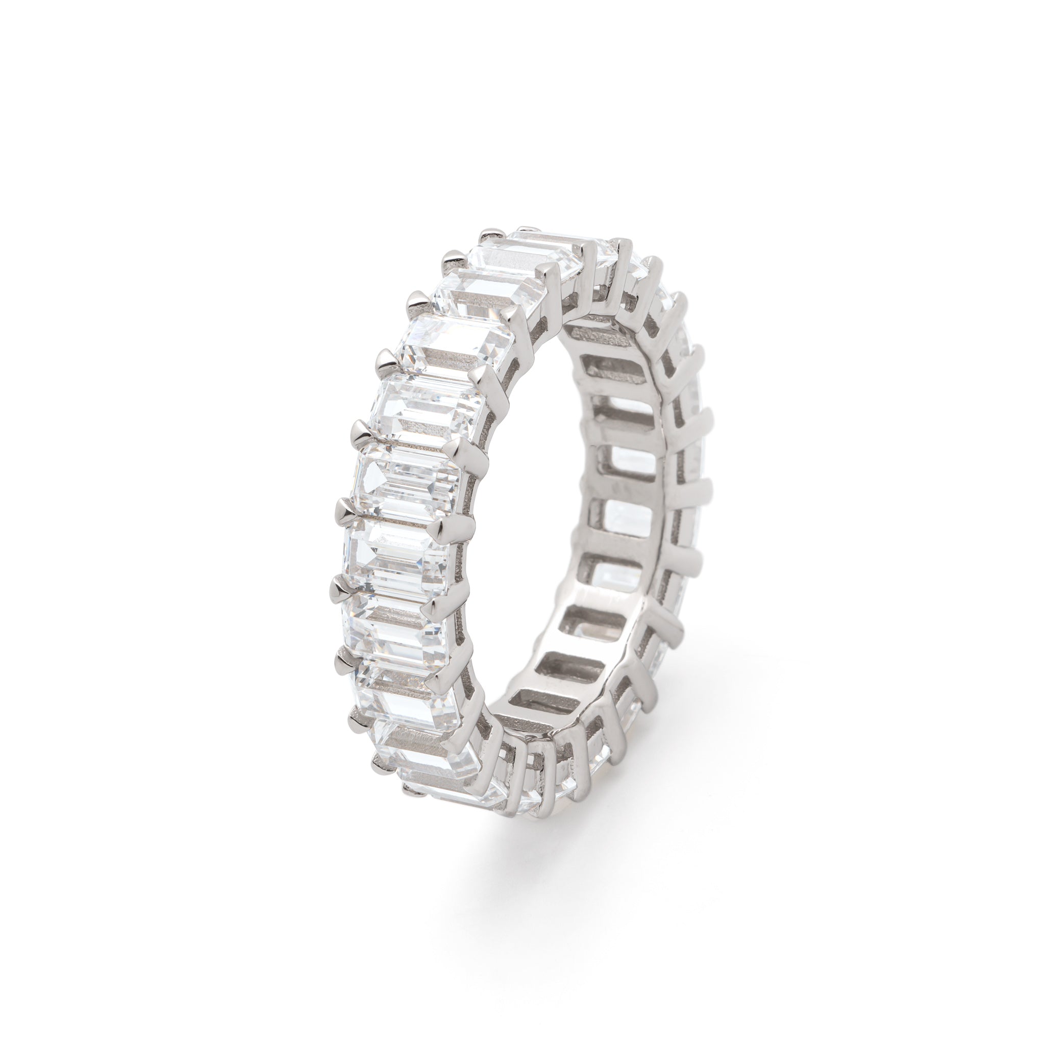 emerald tennis ring, eternity band