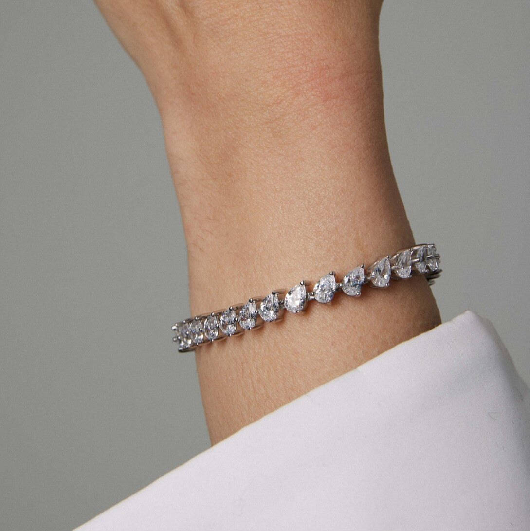 zilver peervormige tennis armband voor vrouwen - the it list