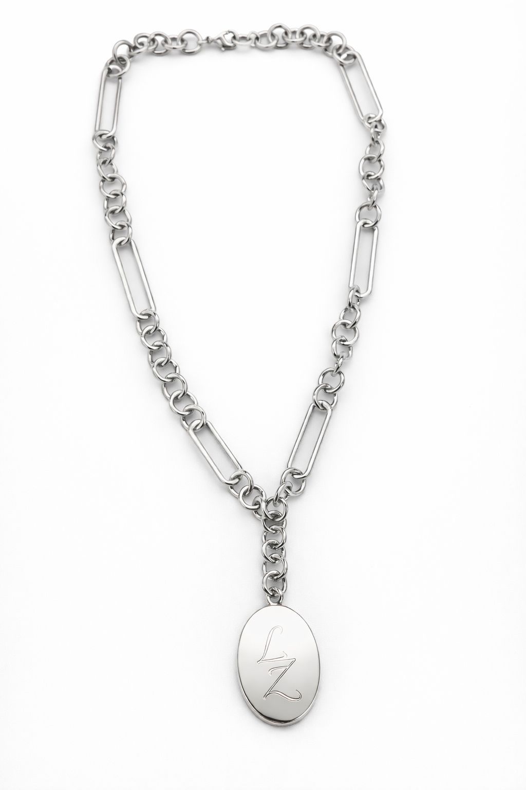 The IT Mixed Oval Pendant Necklace x Leontine - Silver