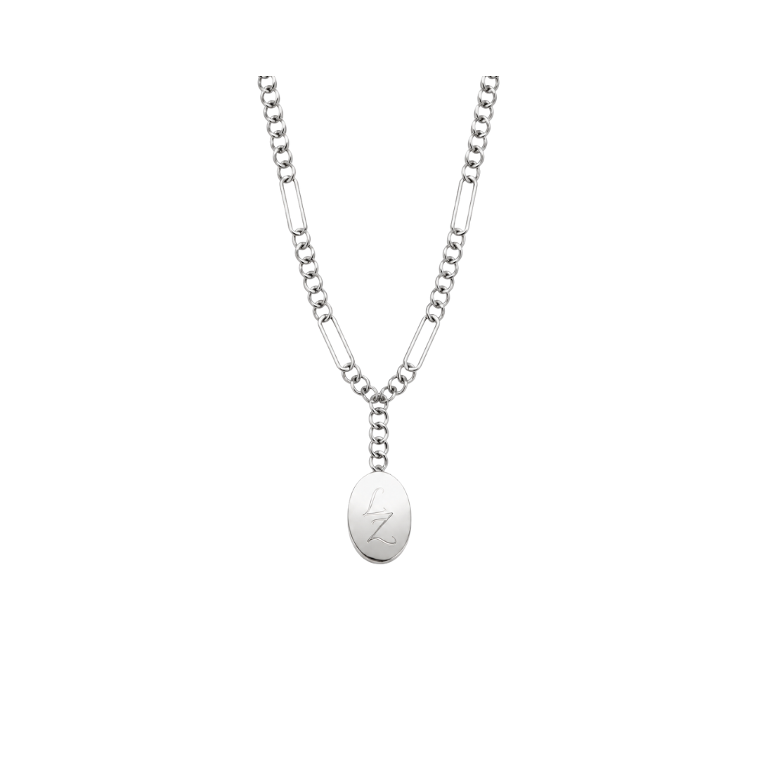 Collana con pendente ovale misto IT x Leontine | Argento