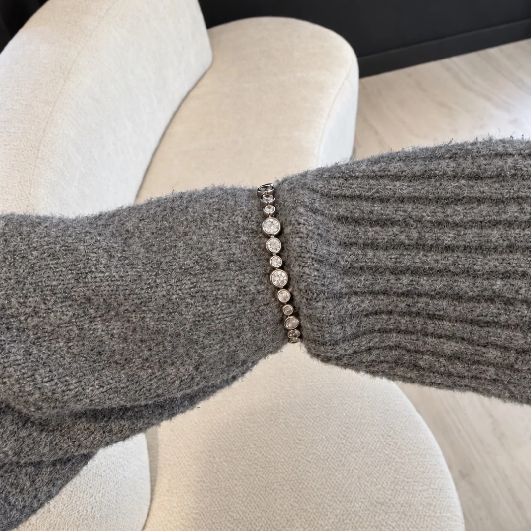 pulsera de bisel grueso | Plata