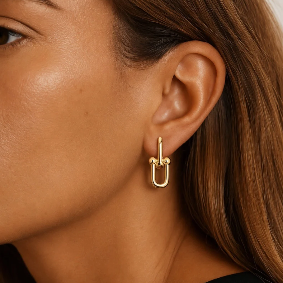 Boucles d'oreilles doubles en papier | Or