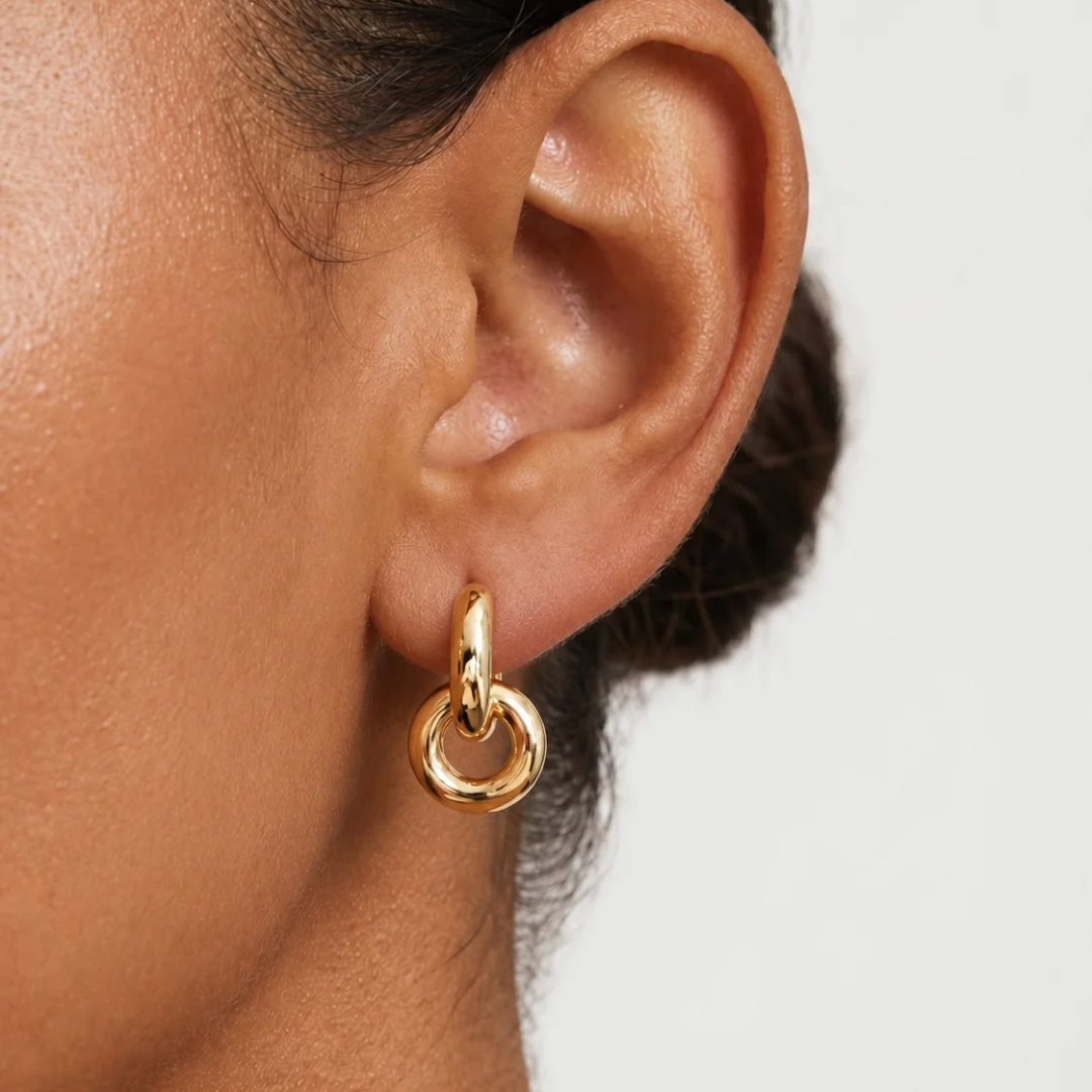 Boucles d'oreilles double donut | Or/Argent