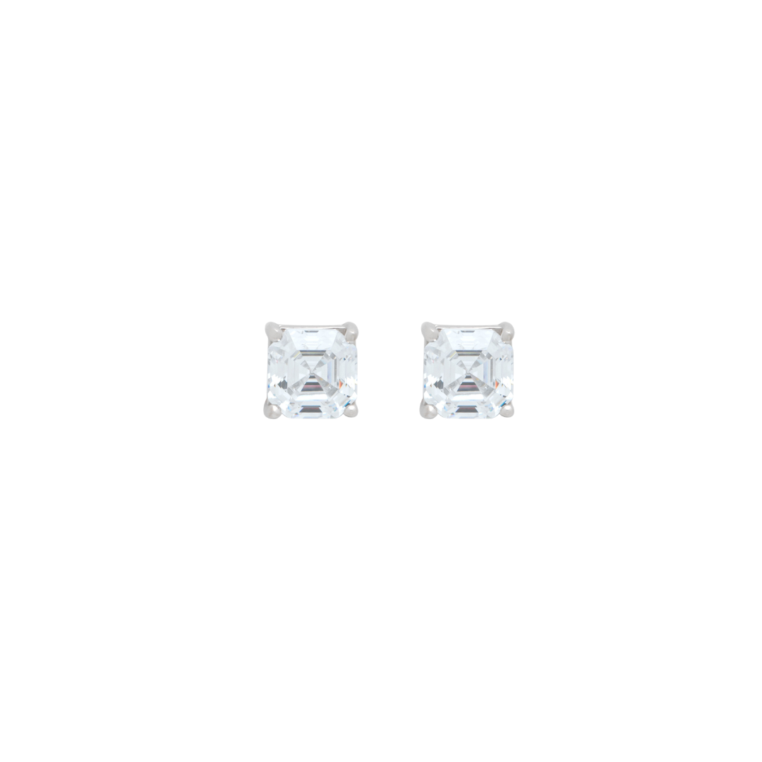 Tachuelas con corte Asscher | Plata