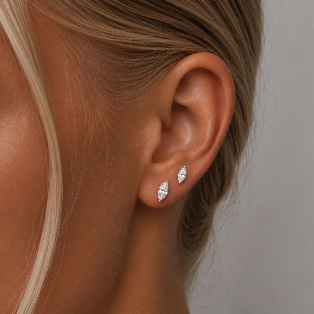 Orecchini a lobo Marquise | Argento