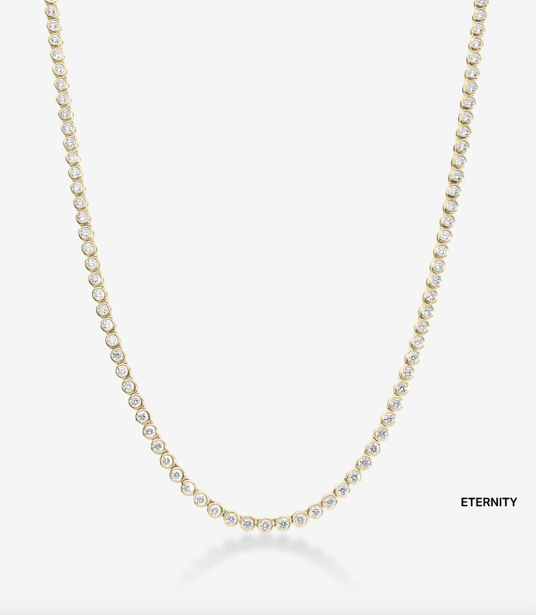 Bezel Mini Tennis Necklace Gold