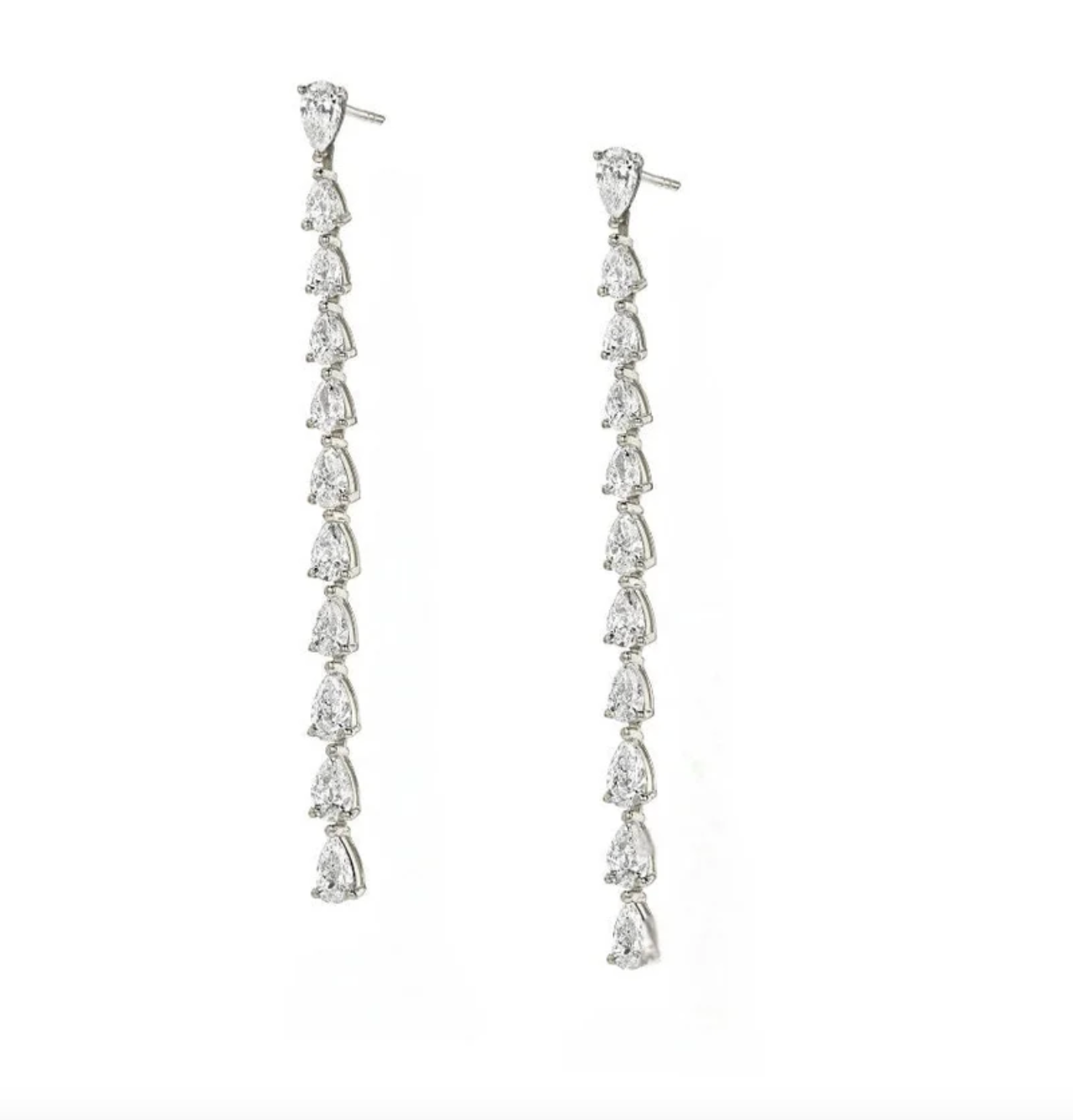 Boucles d'oreilles en diamant The Long Need-Zilver