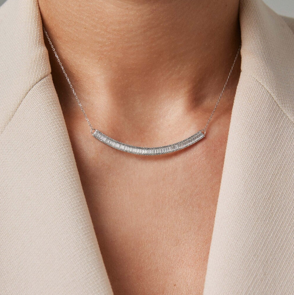 Zilveren Baguette ketting voor dames the it list