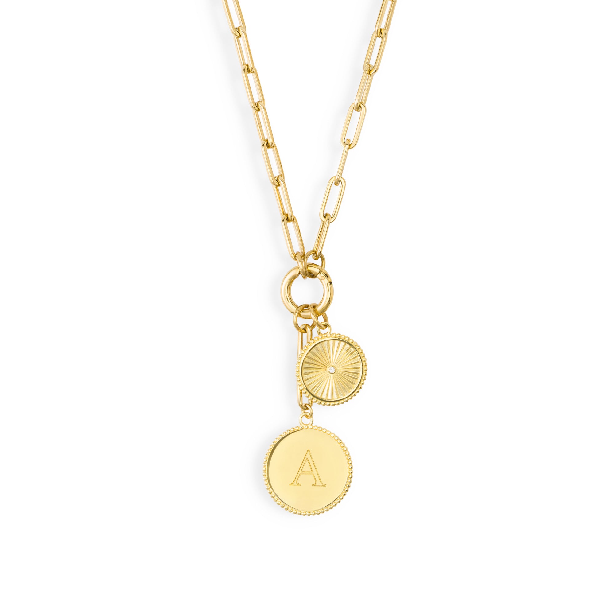 THE IT LIST X LEONTINE RUITERS 18K GOUD SCHAKELKETTING MET BEDEL