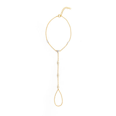 The Marquise Hand Chain - Goud