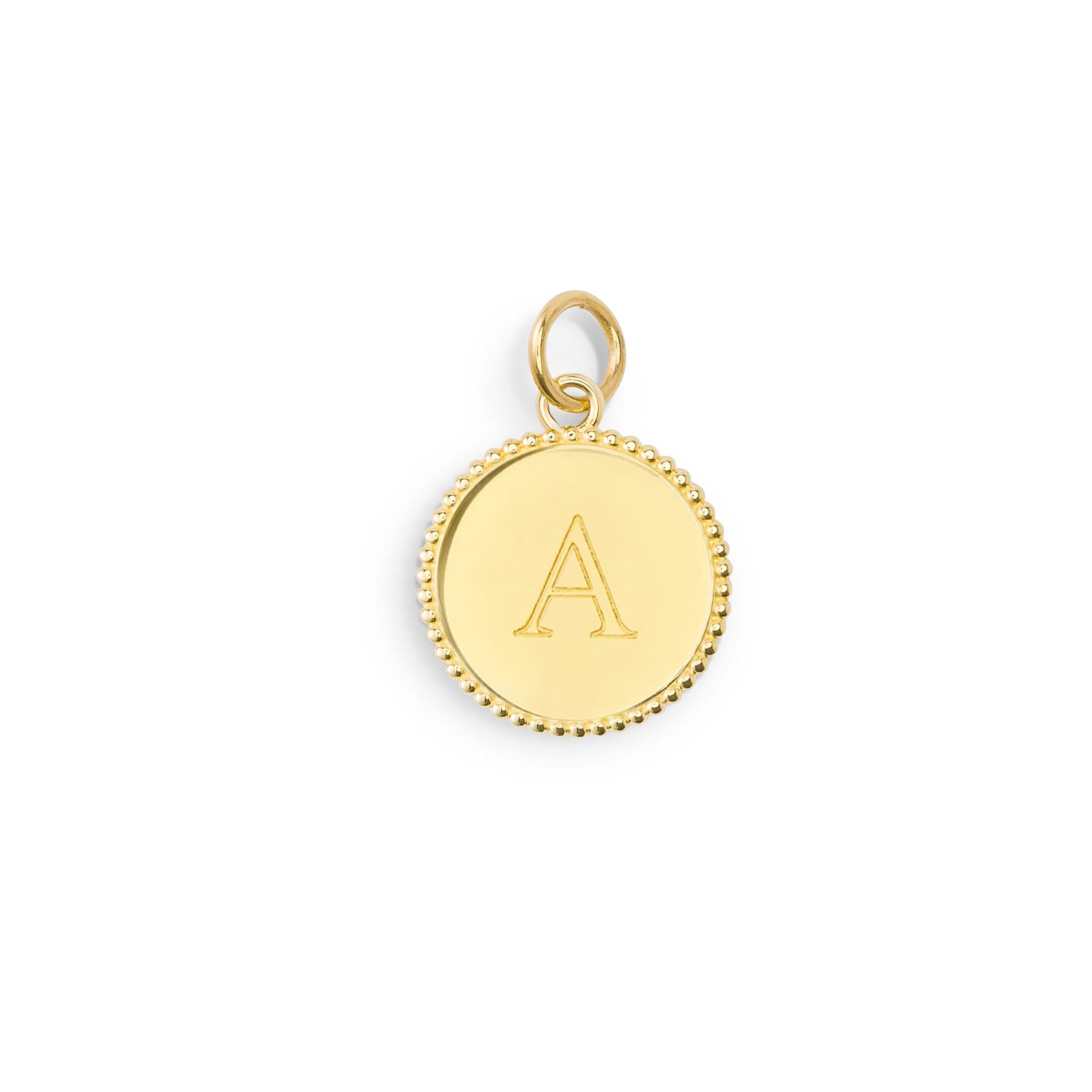 De coin charm verguld met 18k goud personaliseerbaar in maat 25mm