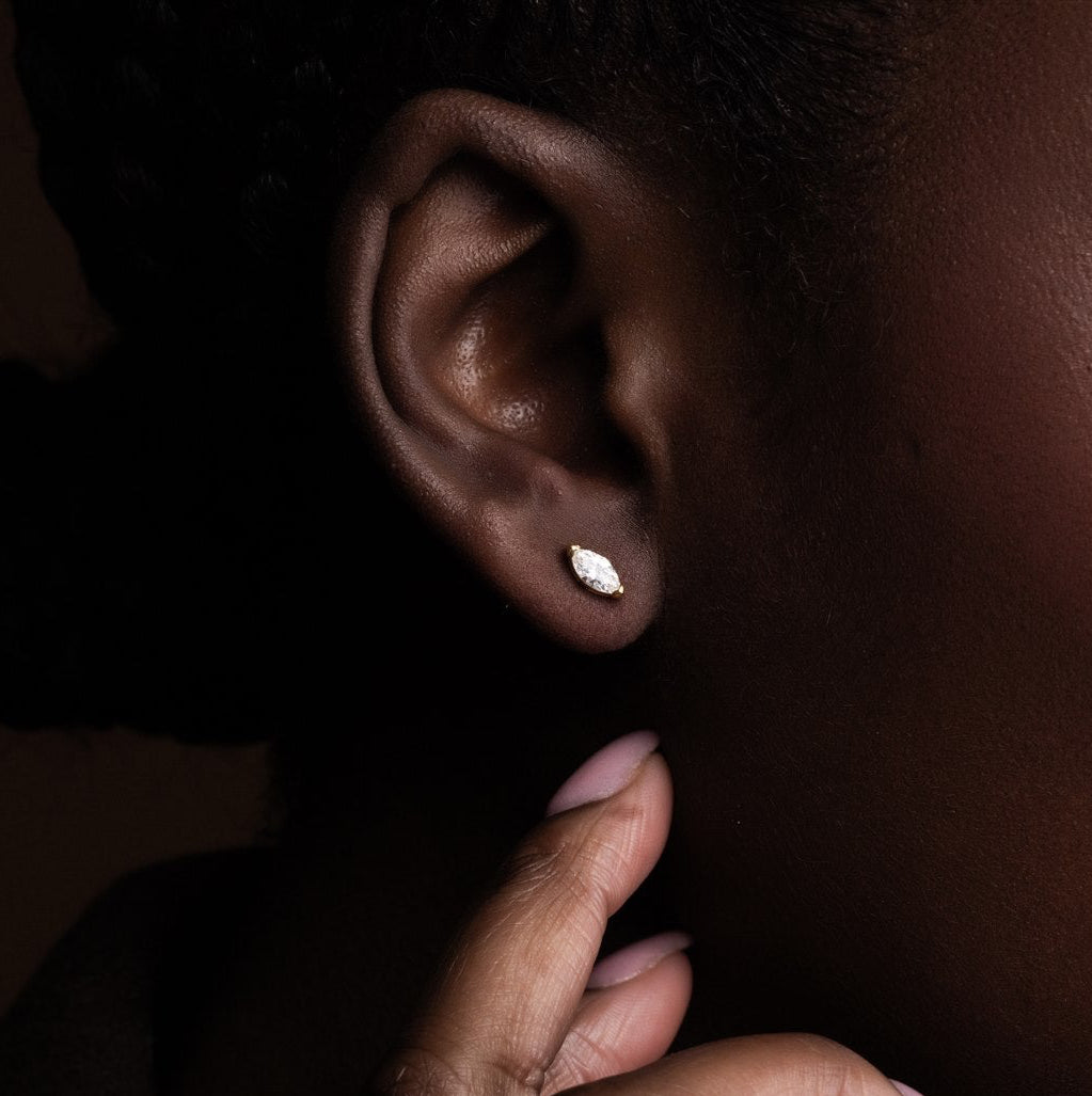 Zilveren marquise studs voor dames, the it list