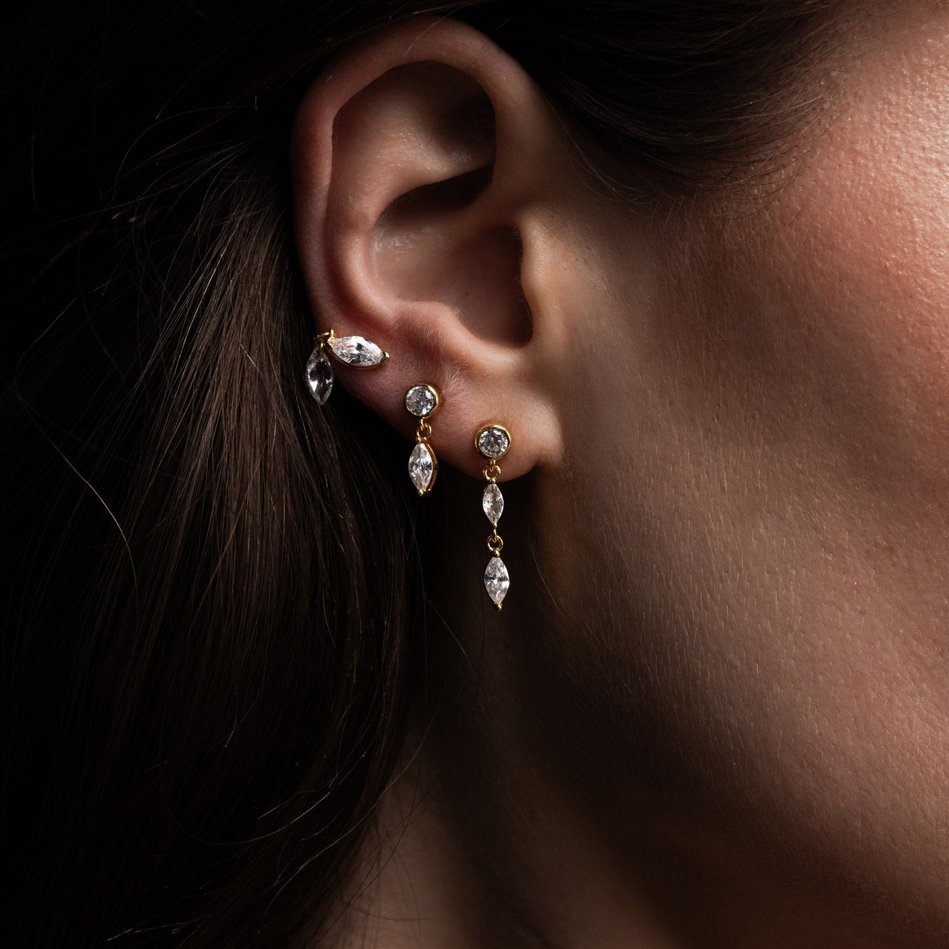 goudenoorbellen met steentjes, voor dames, the it list
