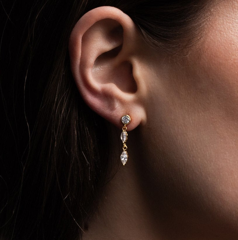 gouden langwerpige oorbellen, voor dames, the it list