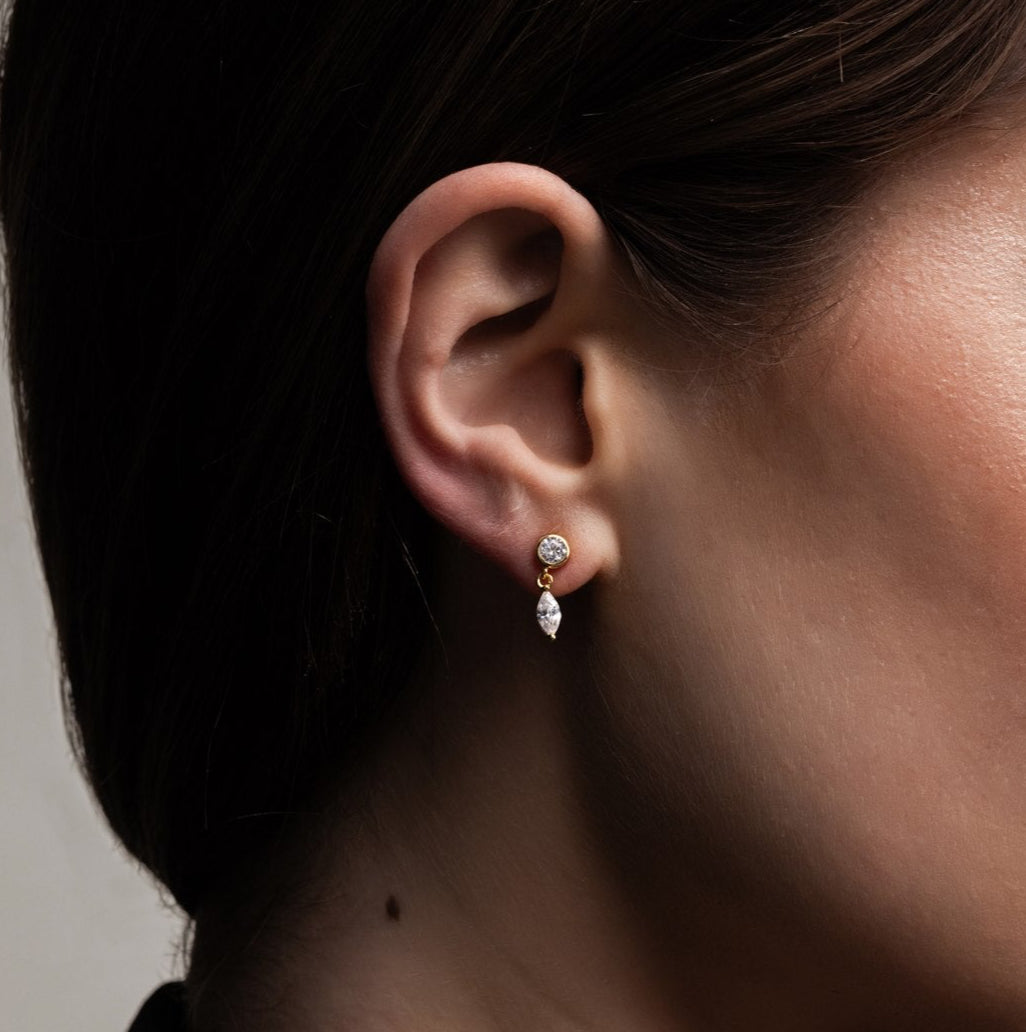 goudenoorbellen met steentjes, voor dames, the it list