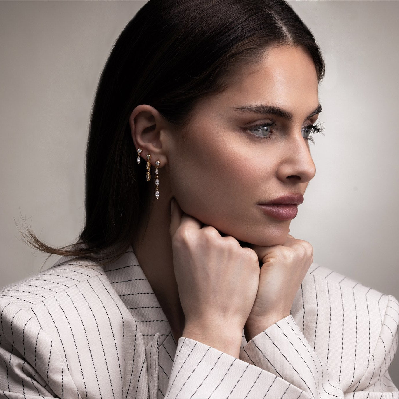 gouden langwerpige oorbellen, voor dames, the it list