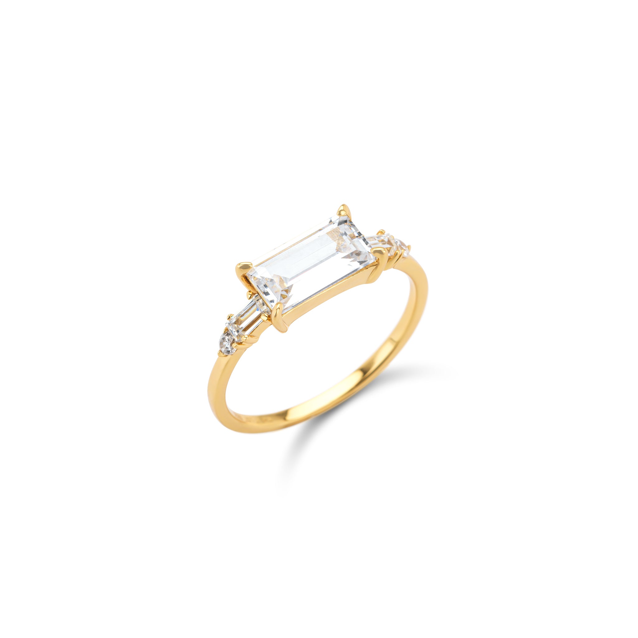 gouden baguette steen ring voor vrouwen - the it list