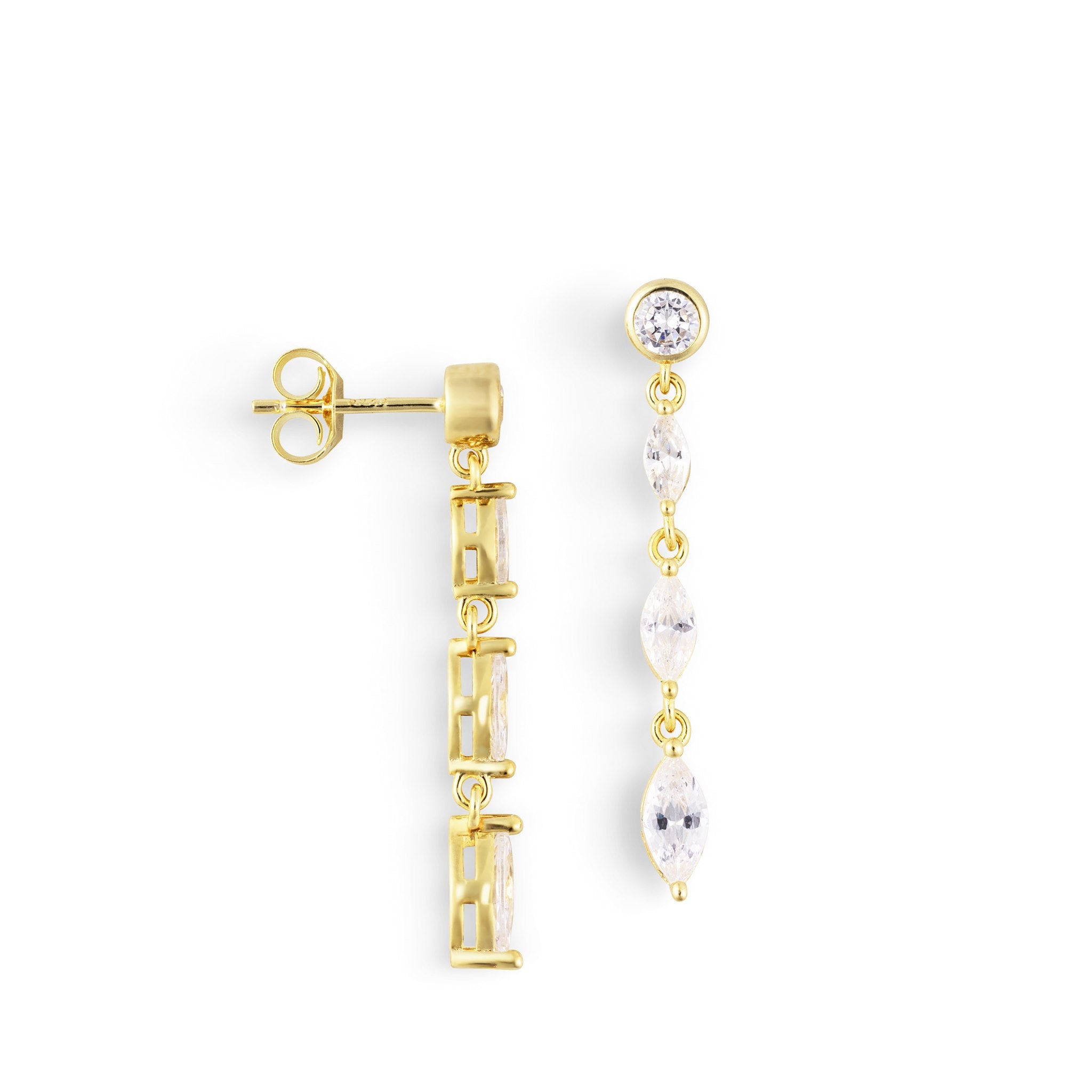 gouden langwerpige oorbellen, voor dames, the it list