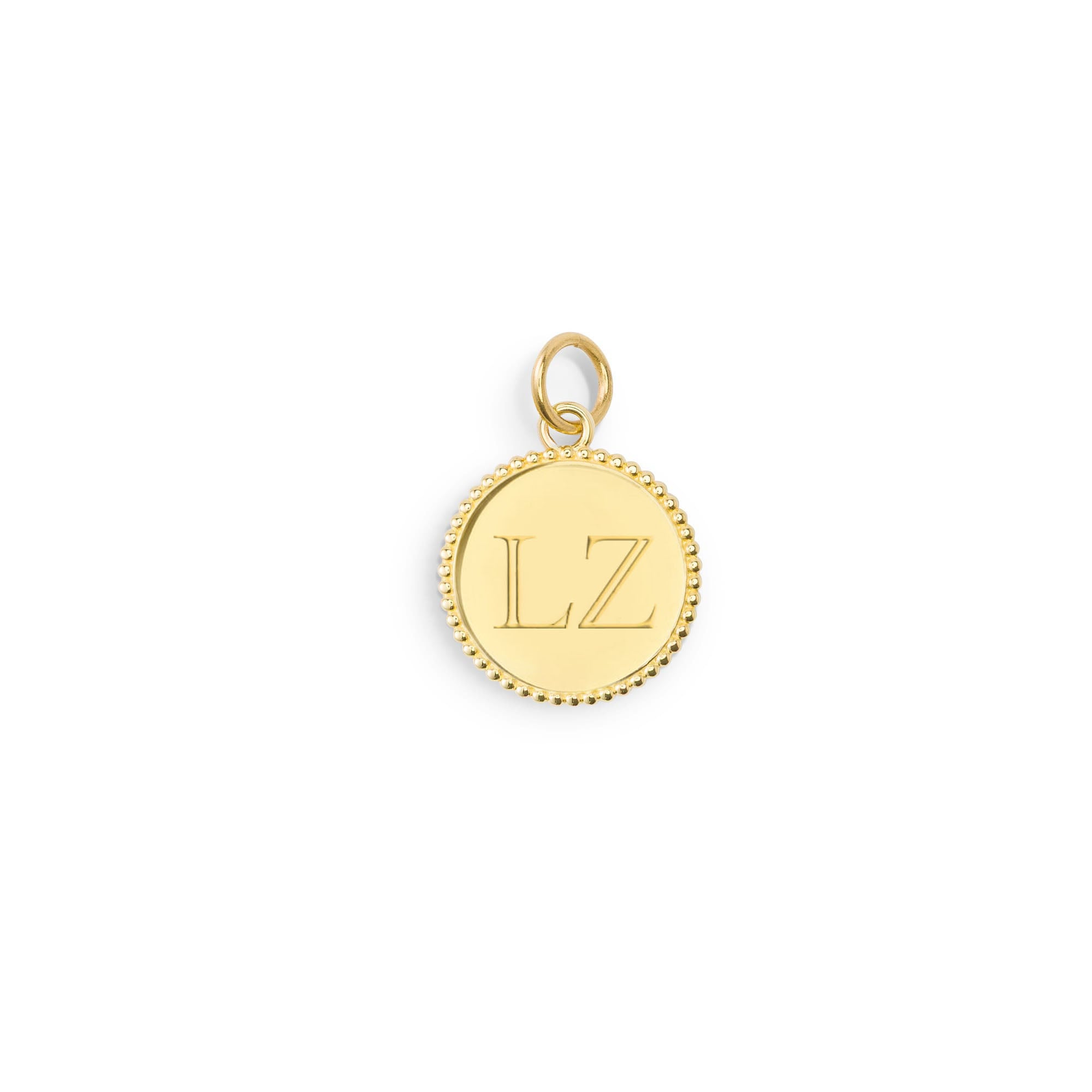 De coin charm verguld met 18k goud personaliseerbaar in maat 20mm