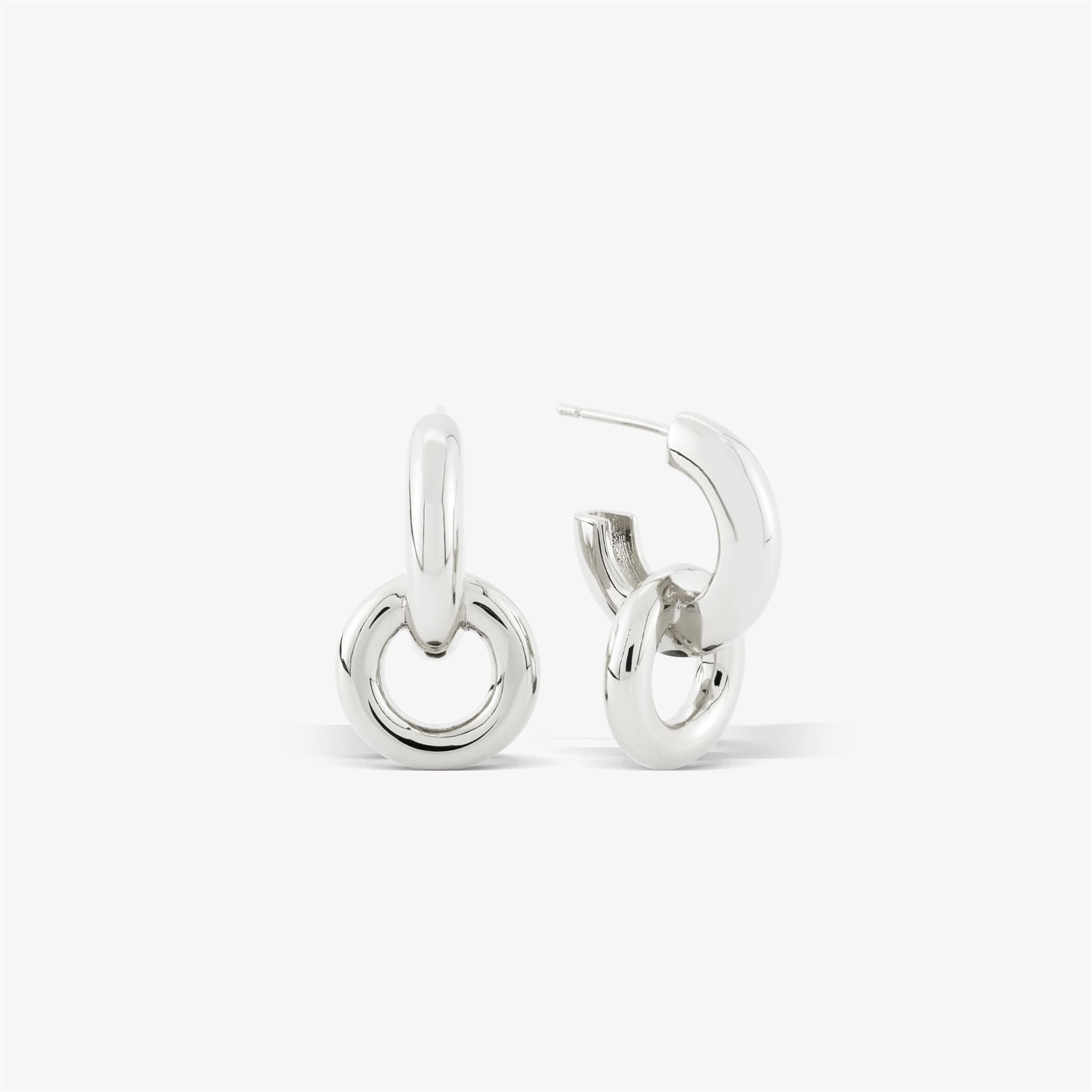 Doppelte Donut-Ohrringe – Gold/Silber