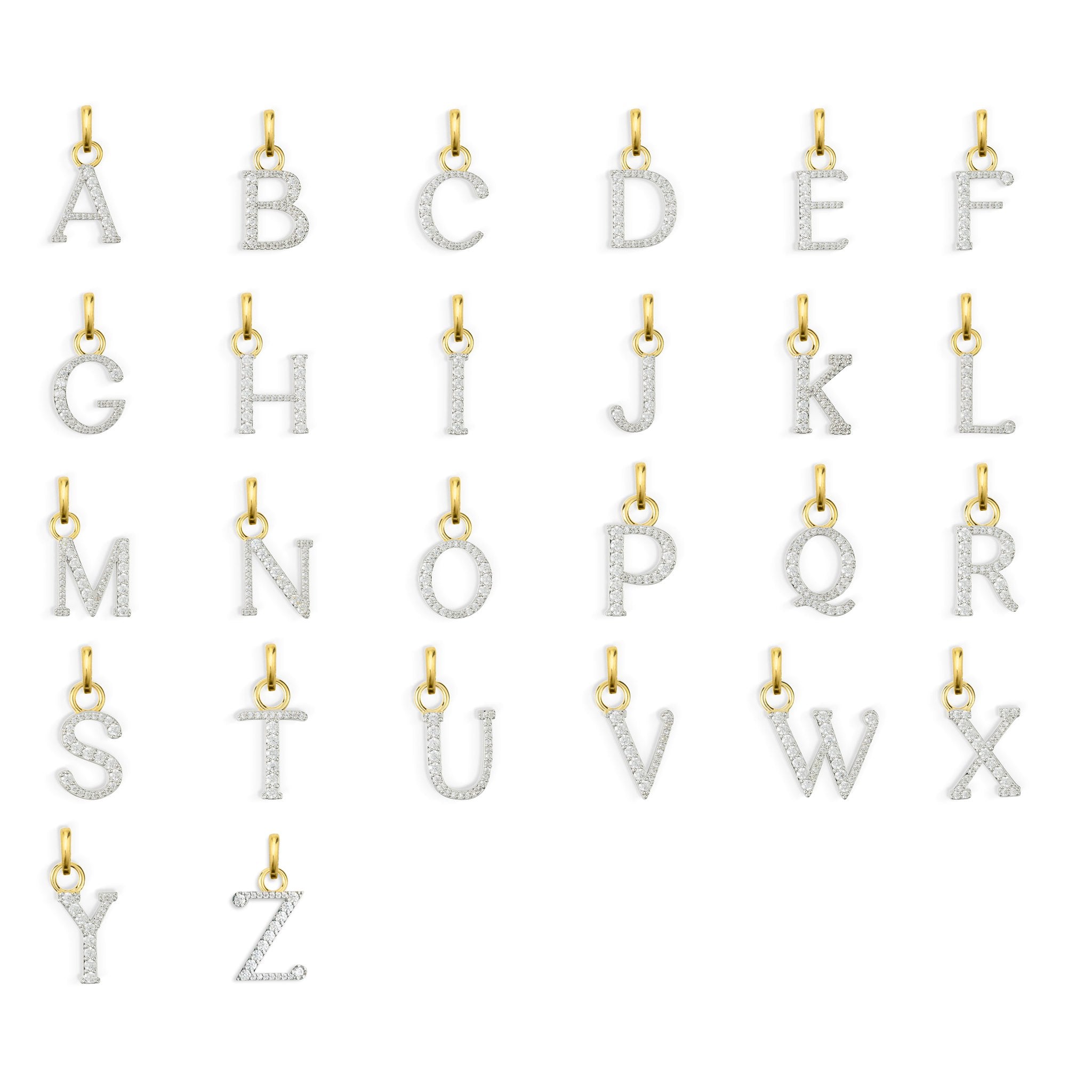 The Diamond Letter Charm - Goud