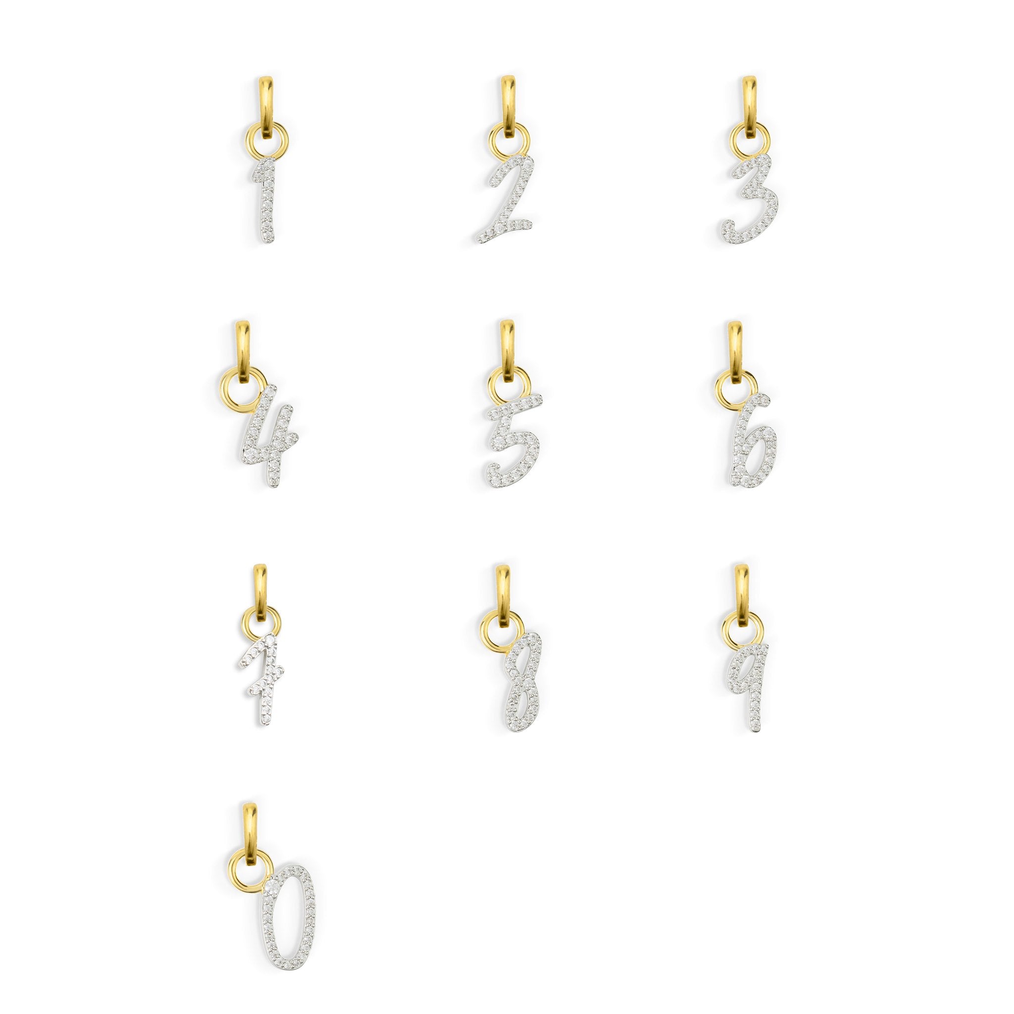 The Diamond Number Charm - Goud