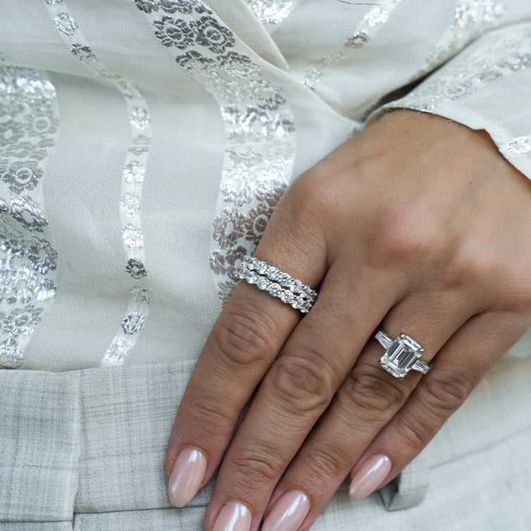 tennis ring- zilver - witgoud