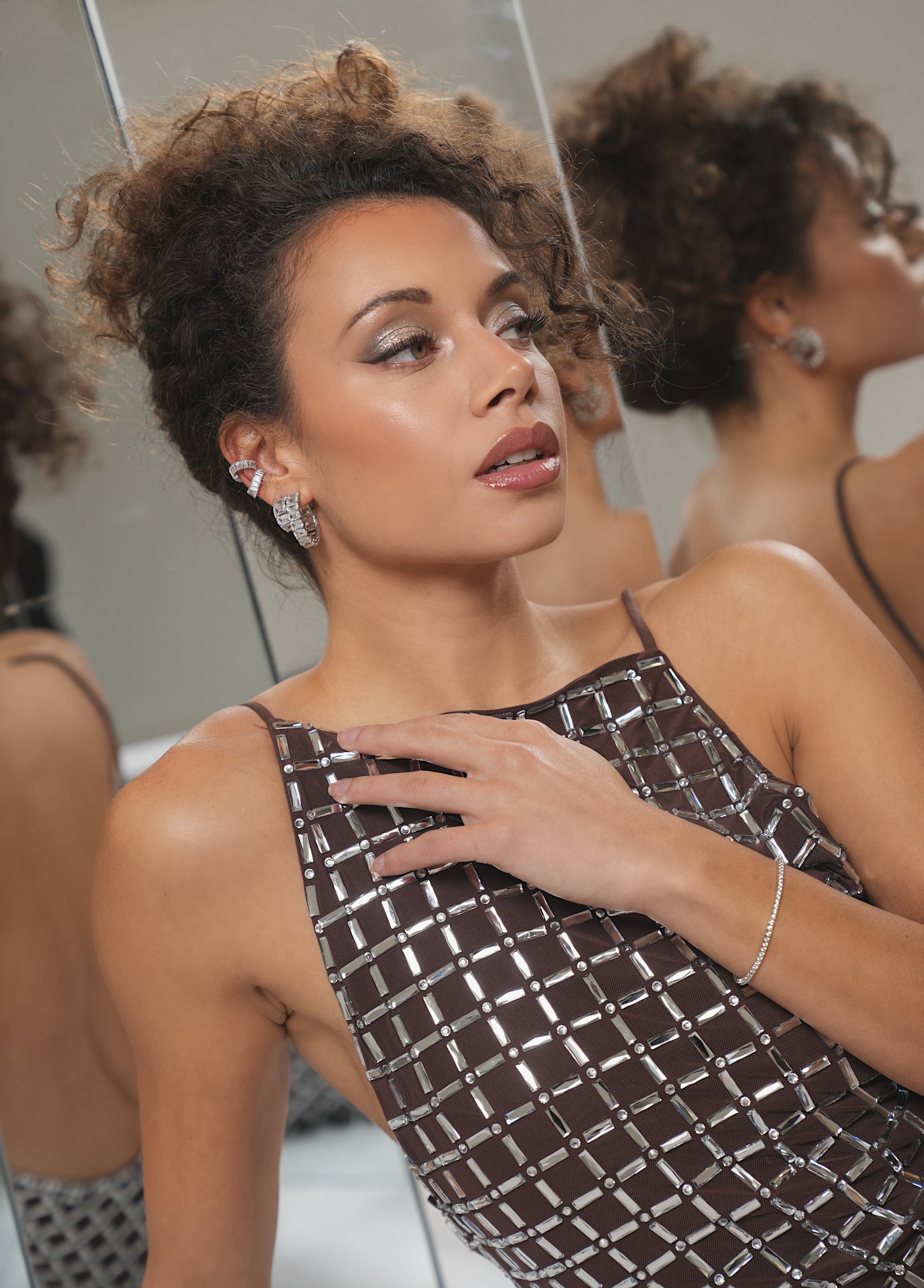 Emerald Hoops Earrings