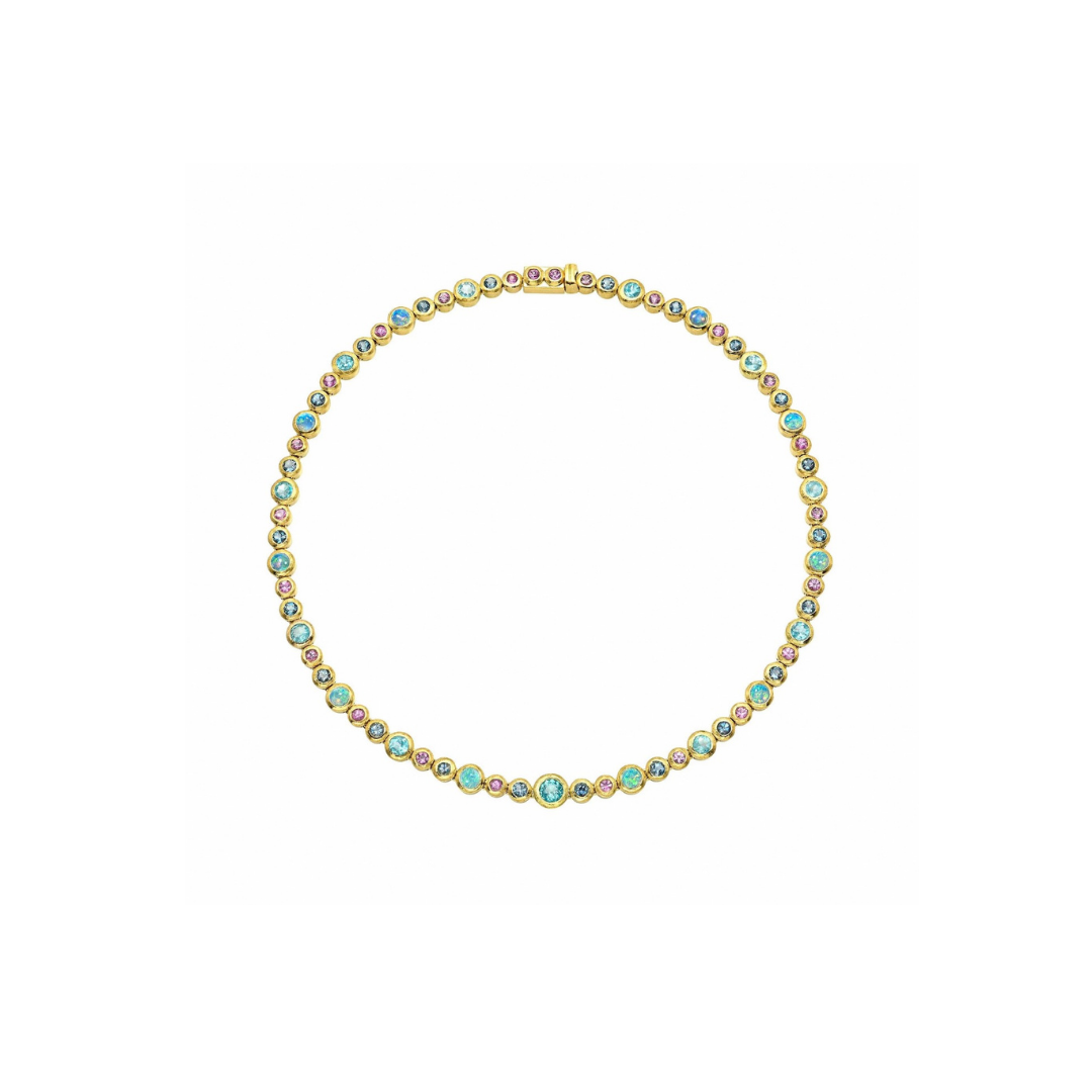 Bubble Bezel Necklace | Gold