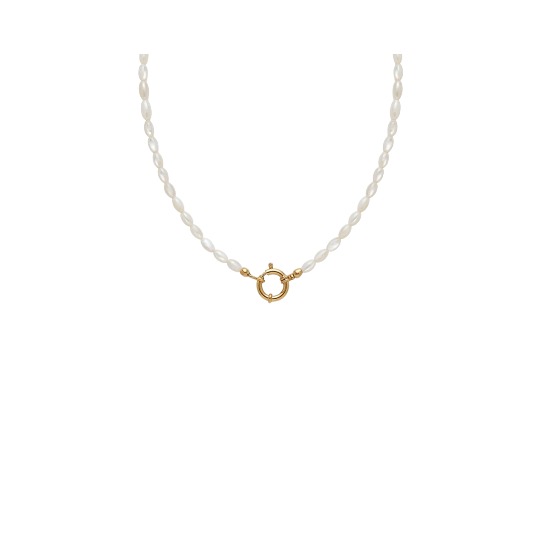 Pearl Charm Necklace | Gold