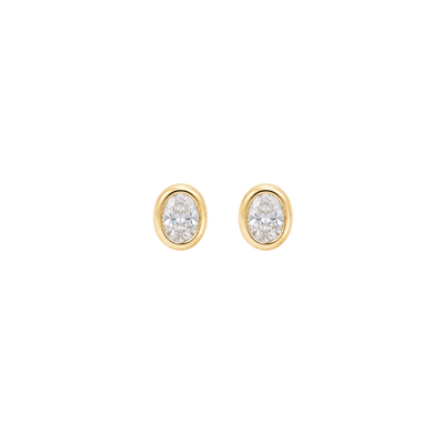 Oval Chunky Ohrstecker | Gold