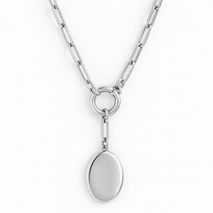 The IT Oval Pendant Necklace x Leontine - Silver