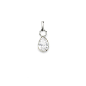Drop Diamond Charm - Zilver