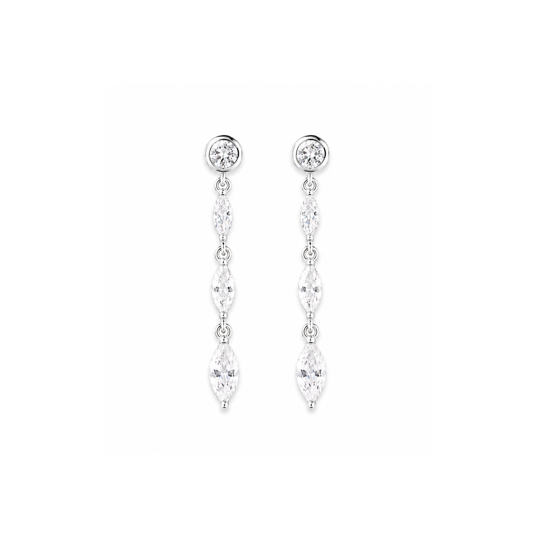 Boucles d'oreilles triples Luna Glow-Argent