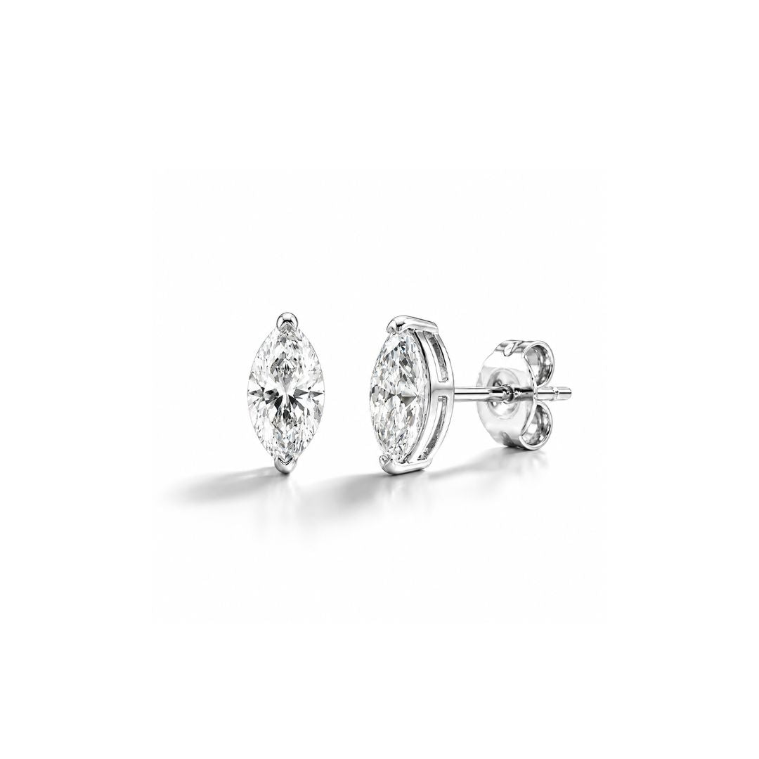 Marquise Studs | Silver